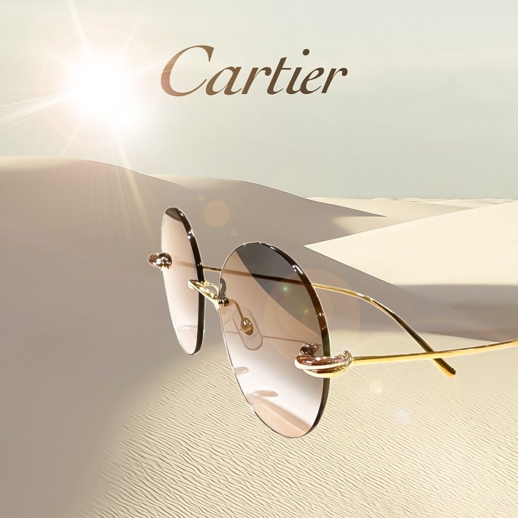 画像での確認もお願いいたしますヴィンテージ Cartier COLLECTION トリニティ 眼鏡 レンズ無し